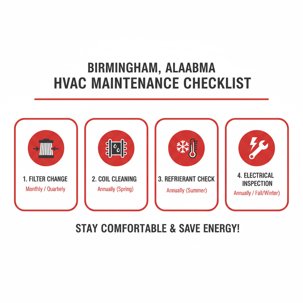 HVAC maintenance checklist for Mountain Brook homes
